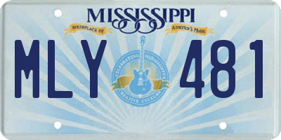 MS license plate MLY481