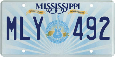 MS license plate MLY492
