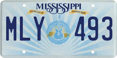 MS license plate MLY493
