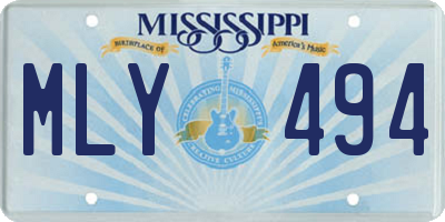 MS license plate MLY494