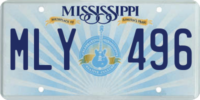 MS license plate MLY496