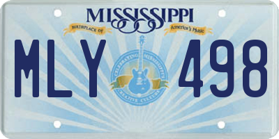 MS license plate MLY498
