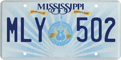 MS license plate MLY502