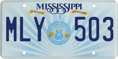 MS license plate MLY503