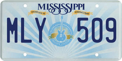 MS license plate MLY509