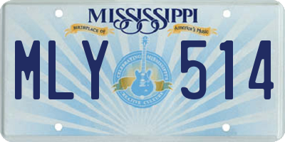 MS license plate MLY514