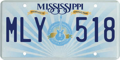 MS license plate MLY518