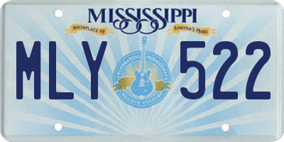 MS license plate MLY522