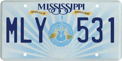 MS license plate MLY531