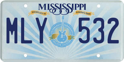 MS license plate MLY532