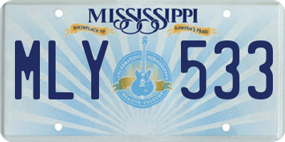 MS license plate MLY533