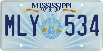 MS license plate MLY534