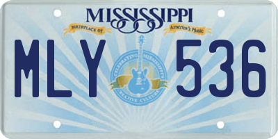 MS license plate MLY536