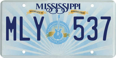 MS license plate MLY537