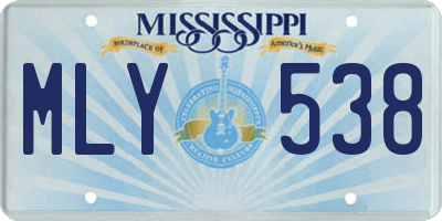 MS license plate MLY538
