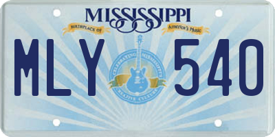 MS license plate MLY540