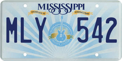 MS license plate MLY542