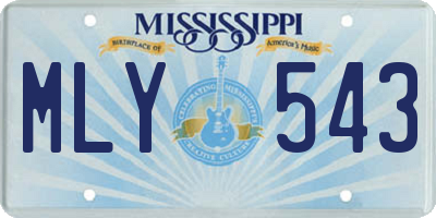 MS license plate MLY543