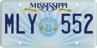 MS license plate MLY552