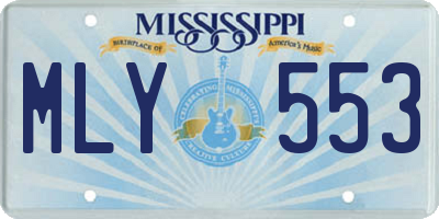 MS license plate MLY553