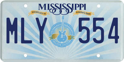 MS license plate MLY554