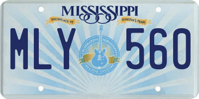 MS license plate MLY560