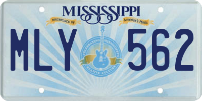 MS license plate MLY562
