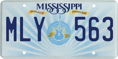 MS license plate MLY563