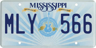MS license plate MLY566