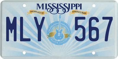 MS license plate MLY567