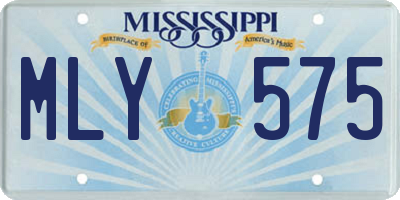 MS license plate MLY575