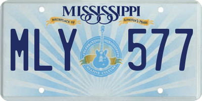 MS license plate MLY577