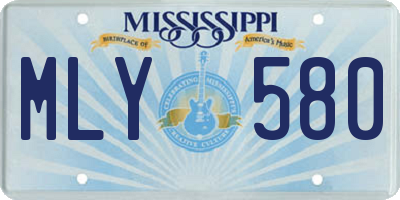 MS license plate MLY580