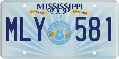 MS license plate MLY581
