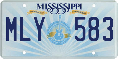 MS license plate MLY583