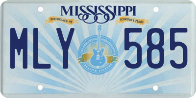 MS license plate MLY585