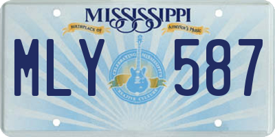 MS license plate MLY587