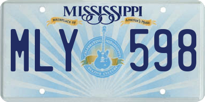 MS license plate MLY598