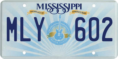 MS license plate MLY602