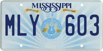 MS license plate MLY603