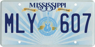 MS license plate MLY607