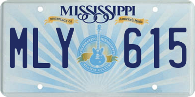 MS license plate MLY615