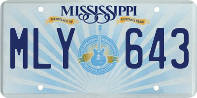 MS license plate MLY643