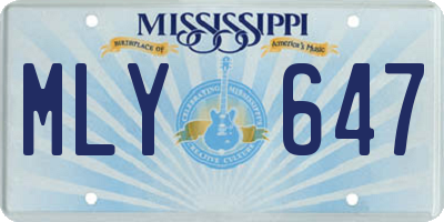 MS license plate MLY647