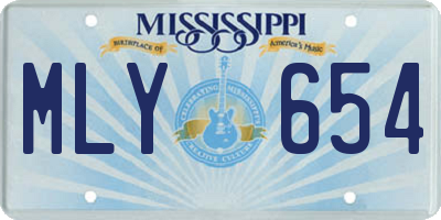 MS license plate MLY654