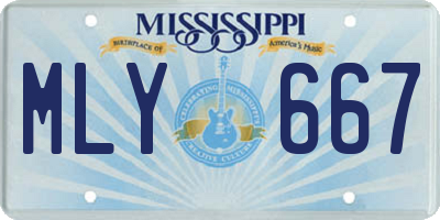 MS license plate MLY667