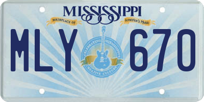 MS license plate MLY670