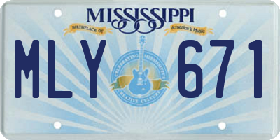 MS license plate MLY671