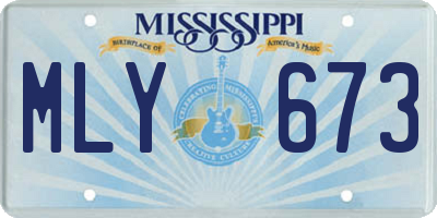 MS license plate MLY673
