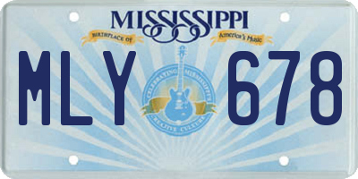MS license plate MLY678